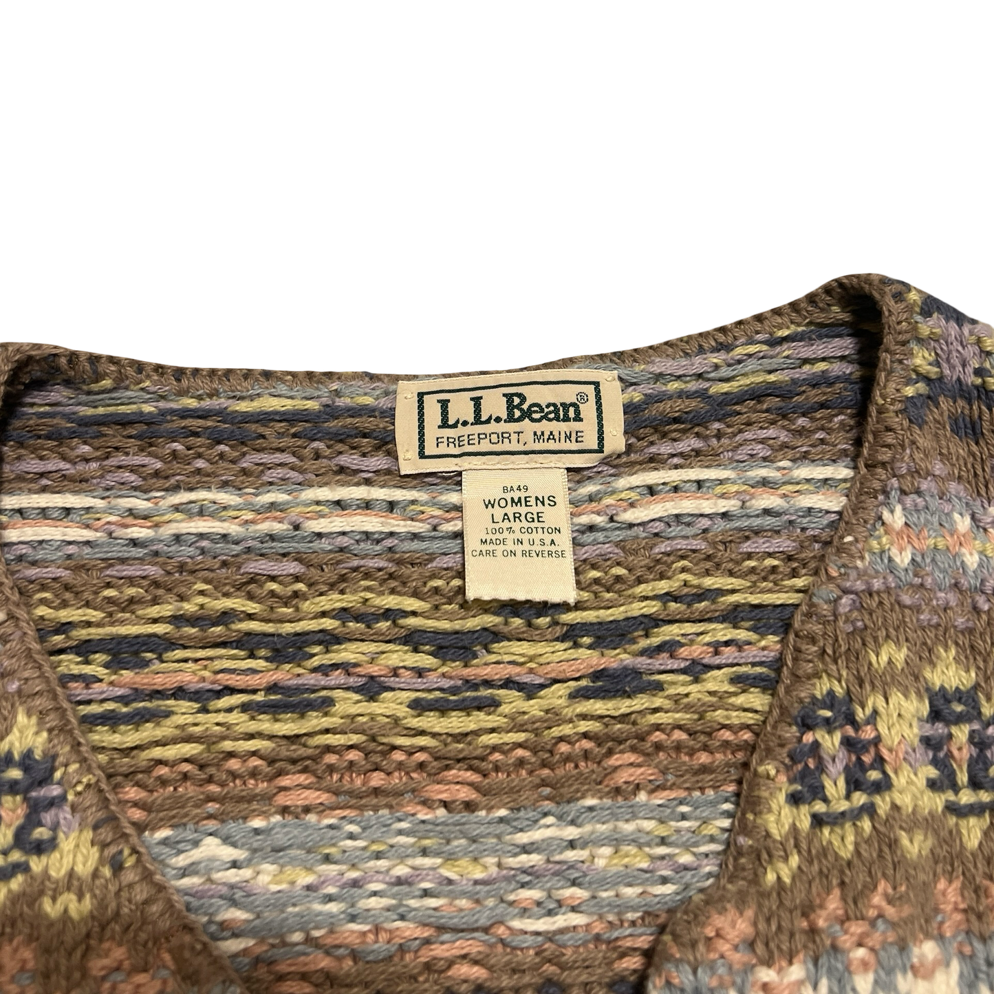 (L) vintage LL Bean womens sweater cardigan