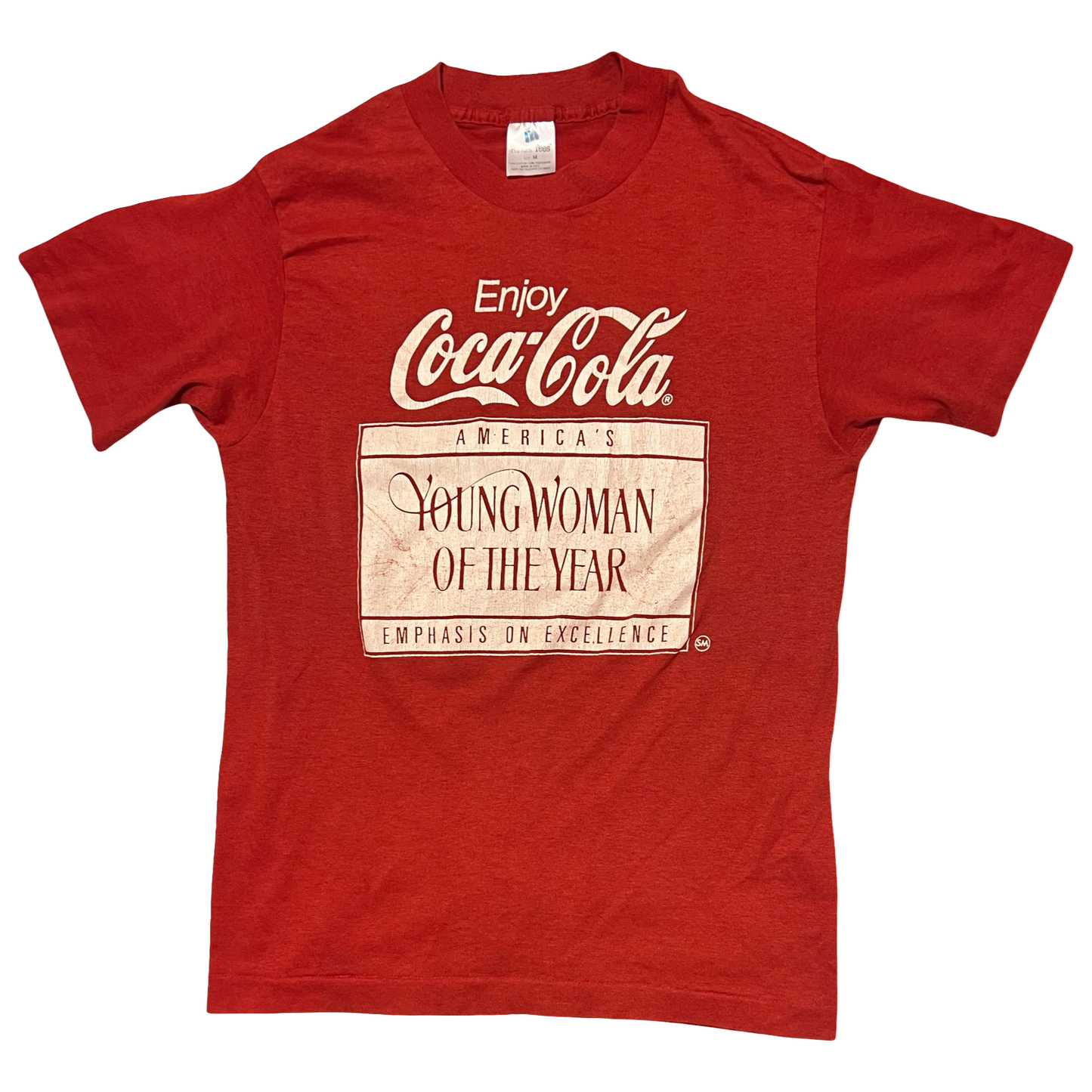 (M) vintage coca cola woman of the year tee