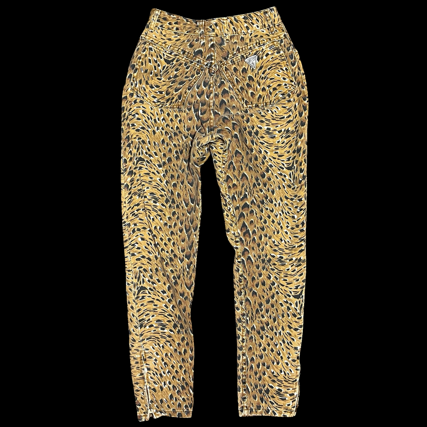 (29) vintage guess leopard pants