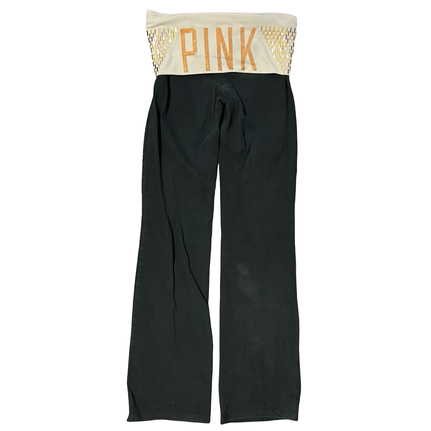 (XS) victoria's secret pink studded flare fold over leggings