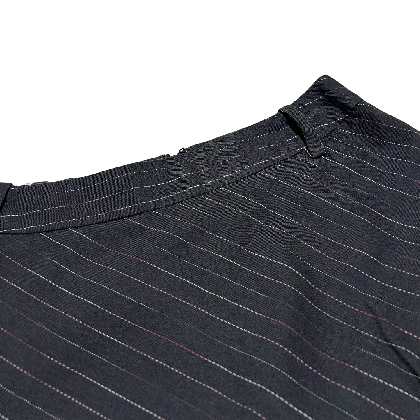 (8) merona pink stripped flowy midi skirt