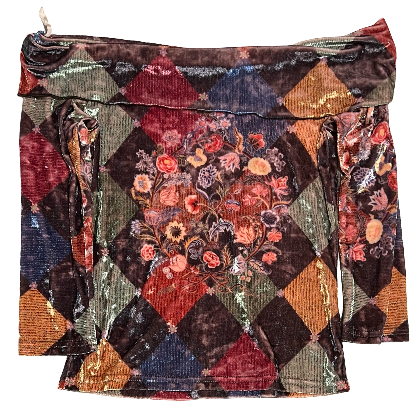 (L) boho chic velvet off the shoulder top