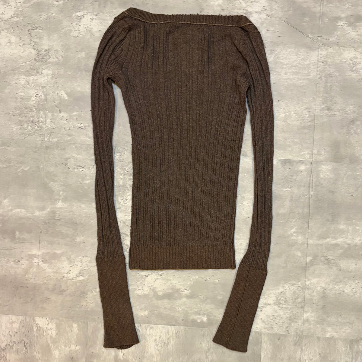 (S) ladies Hollister brown ribbed fitted sweater