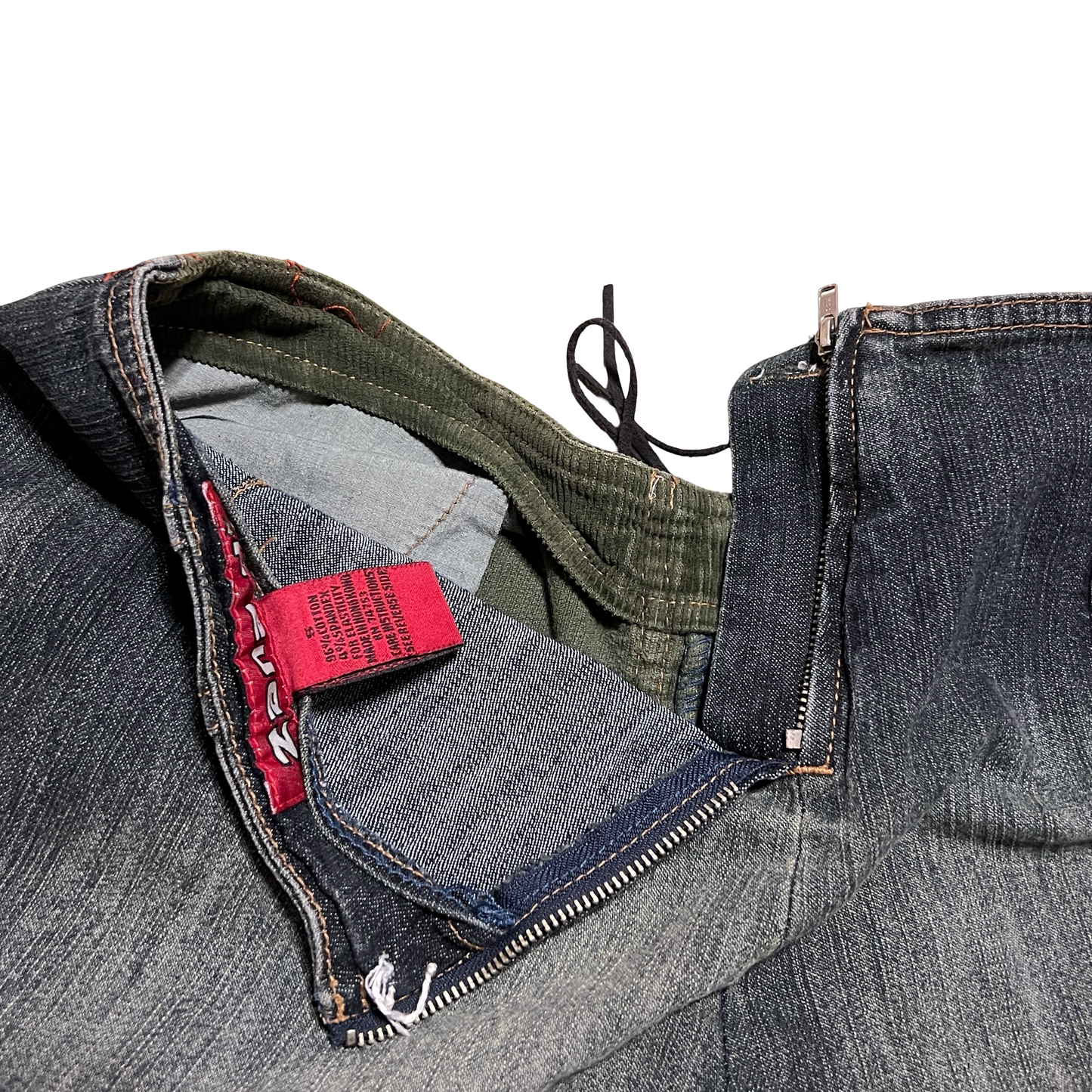 (5) zana-di green corduroy flare jeans