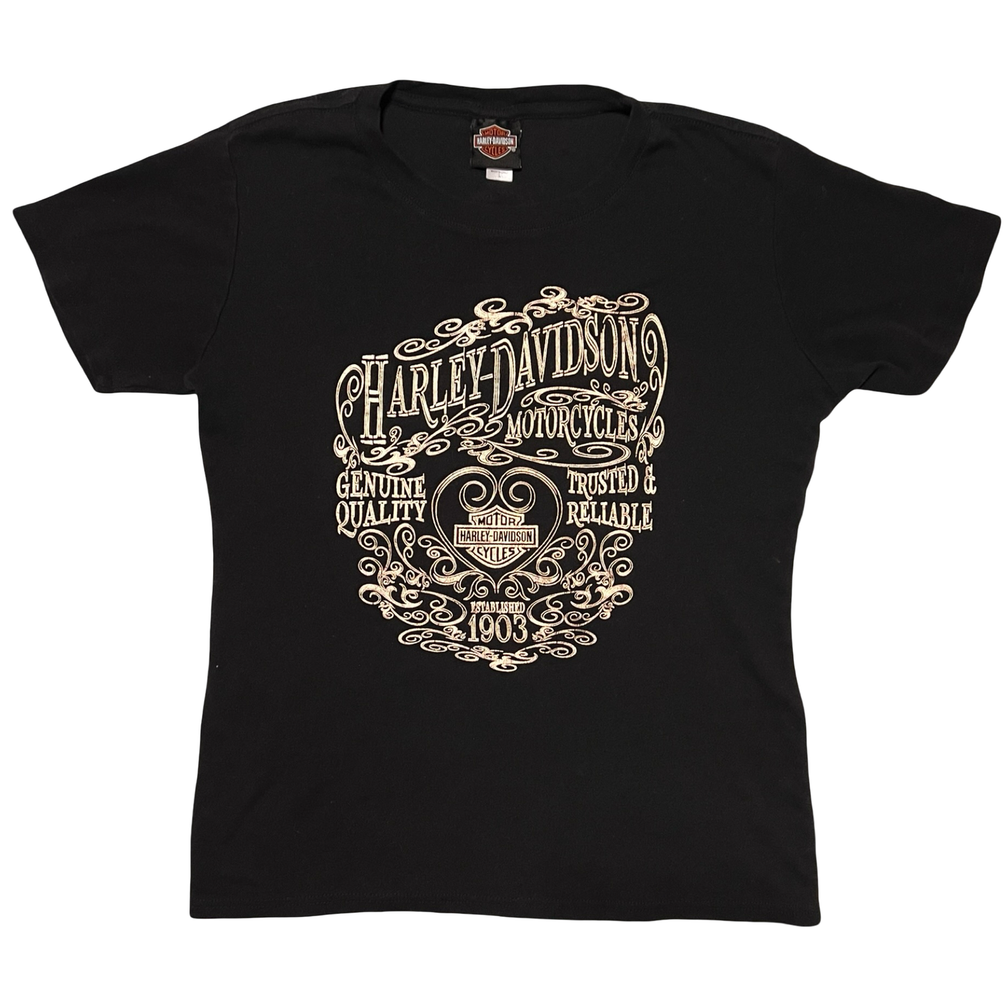 (L) harley davdison ladies tee