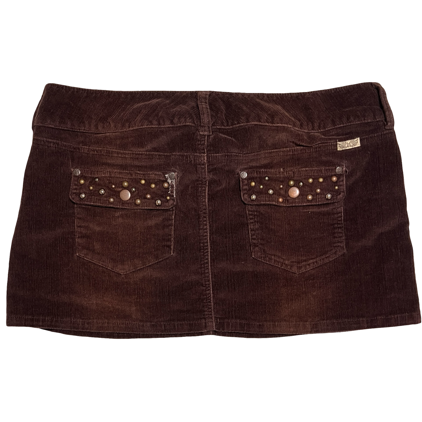 (13) hint brown corduroy mini skirt