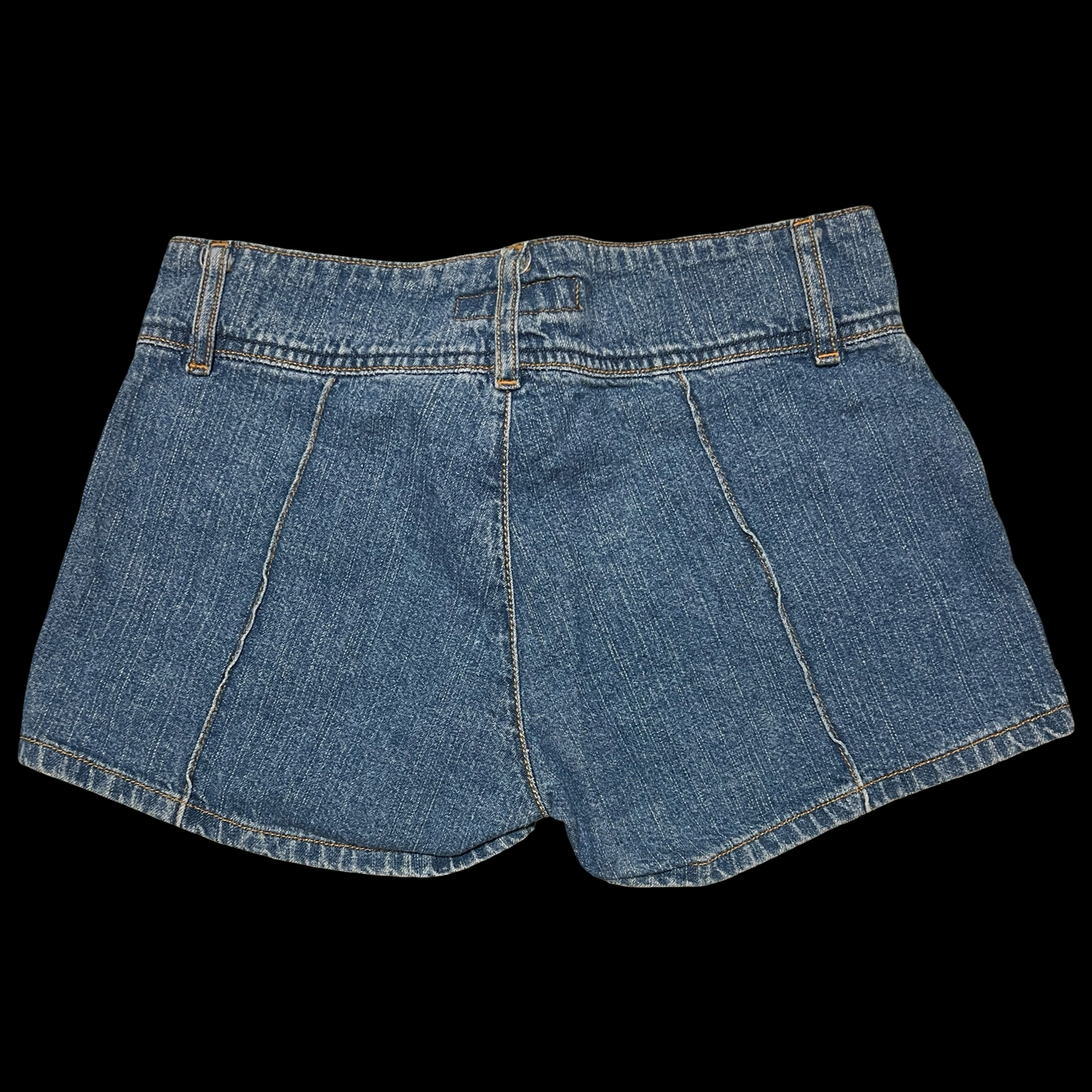 (1) blue asphalt denim micro mini shorts