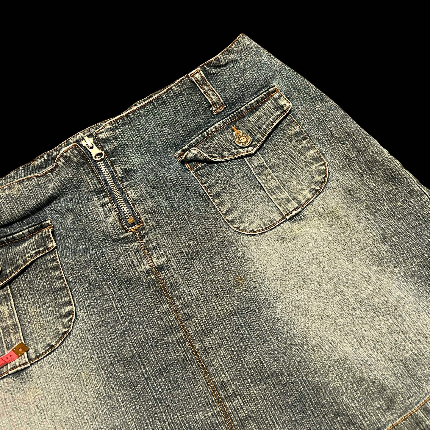 (11) tractor denim mini skirt