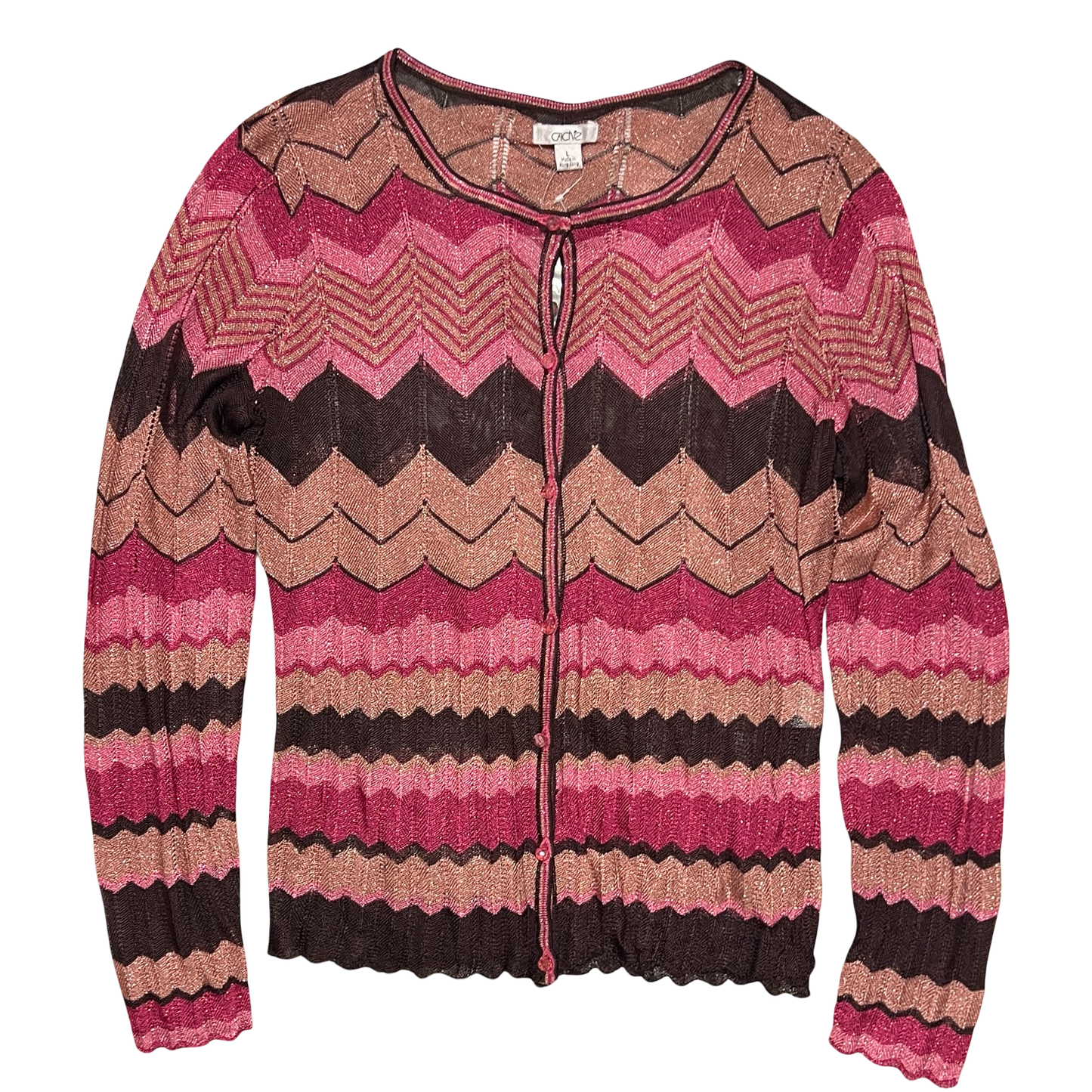 (L) cache thin cardigan