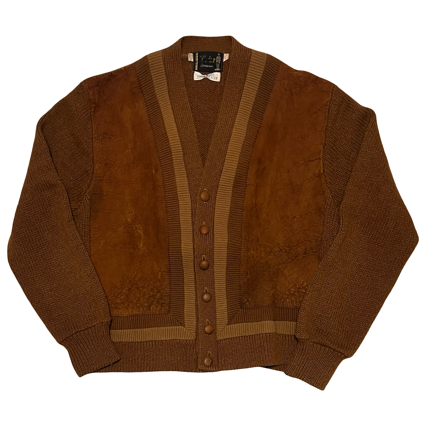 (L) brown wool cardigan