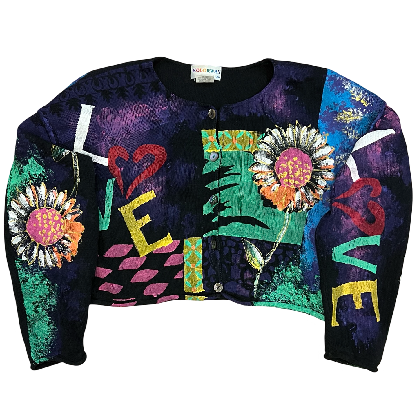 (2) kolorway cropped sweater