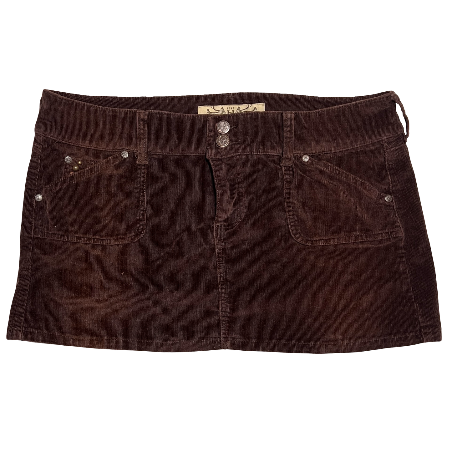 (13) hint brown corduroy mini skirt