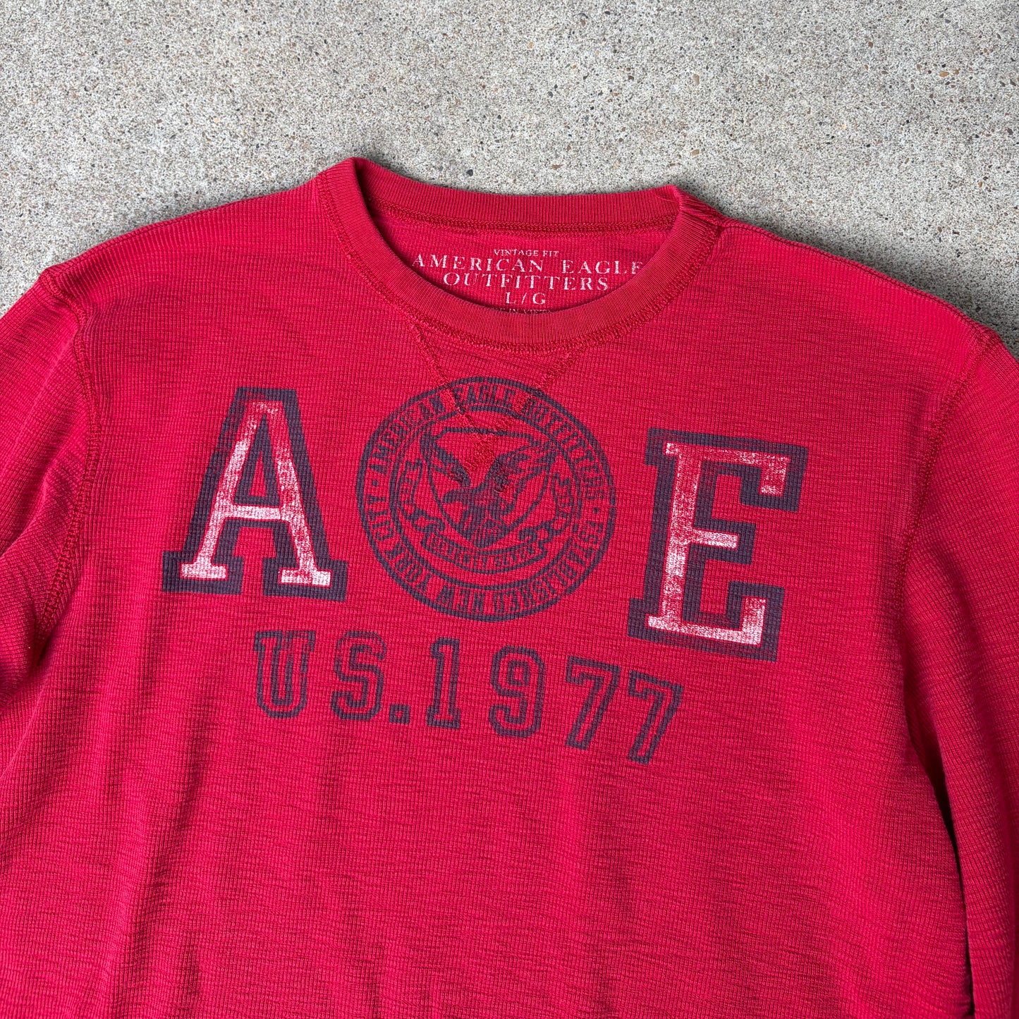 (L) American eagle red longsleeve