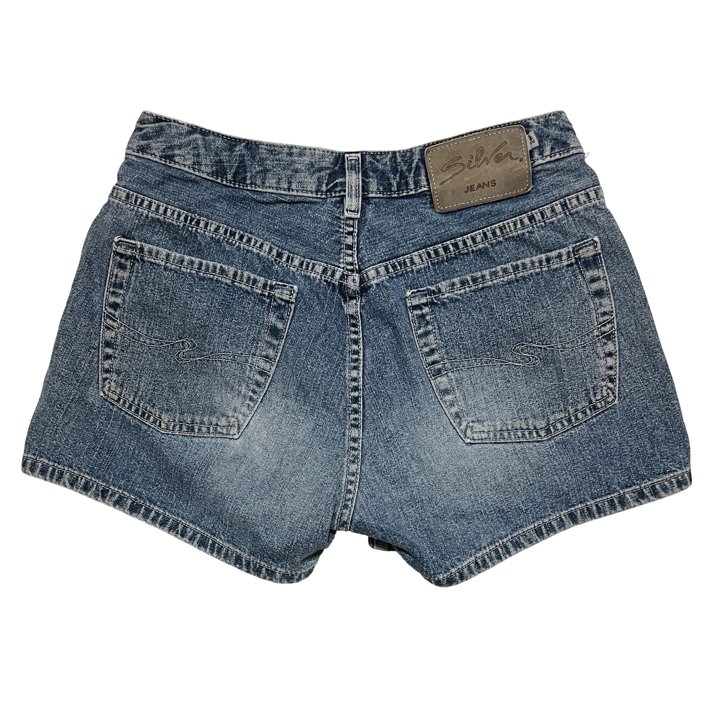 (29) silver jeans denim mini shorts