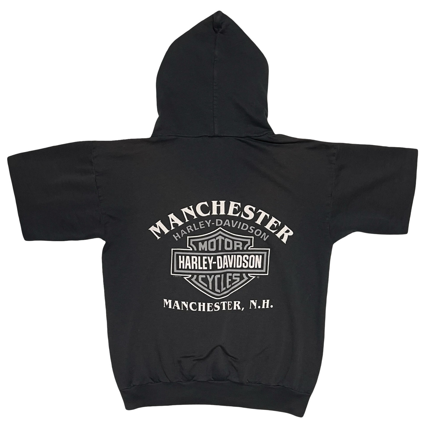 (M) 2004 manchester harley cut hoodie