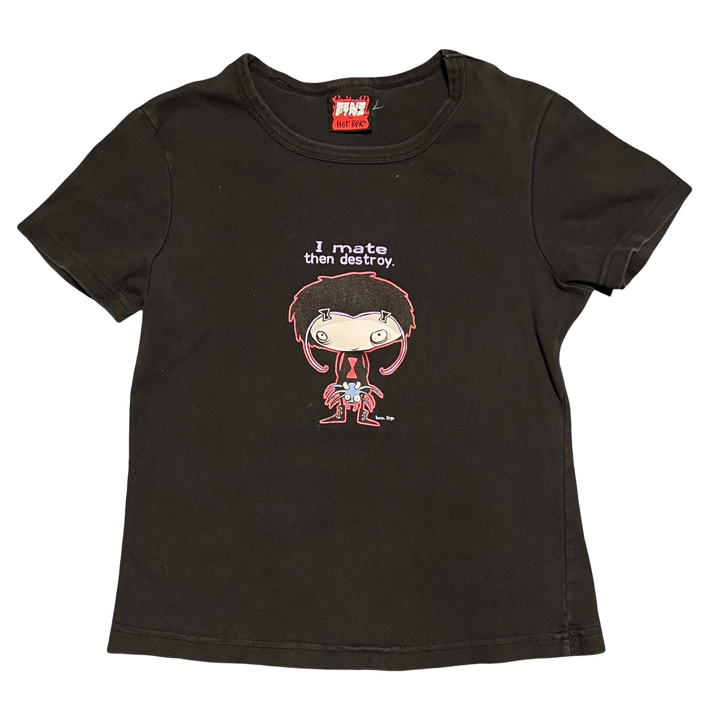 (L) vintage y2k hot topic roman dirge baby tee