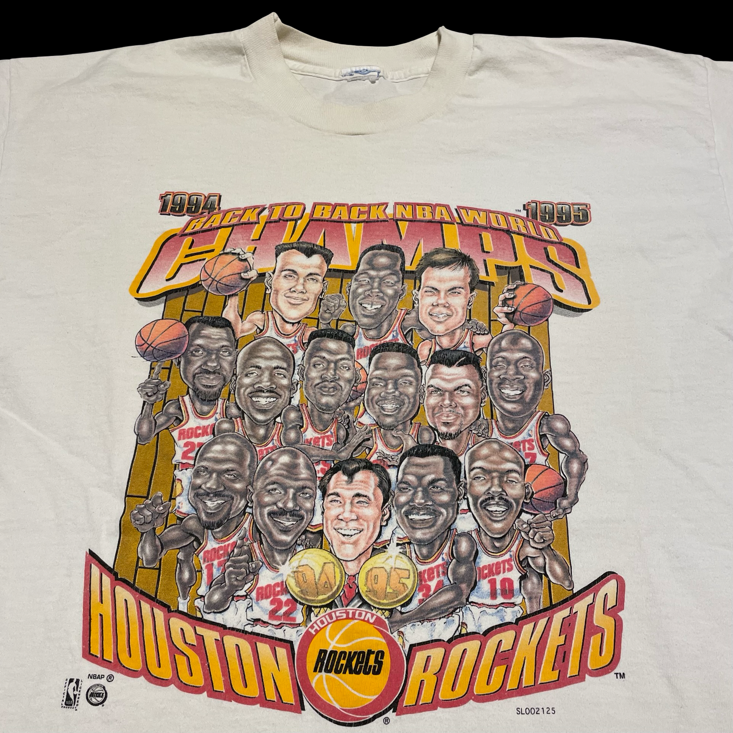 (XL) 1994-95 Houston Rockets caricature tee