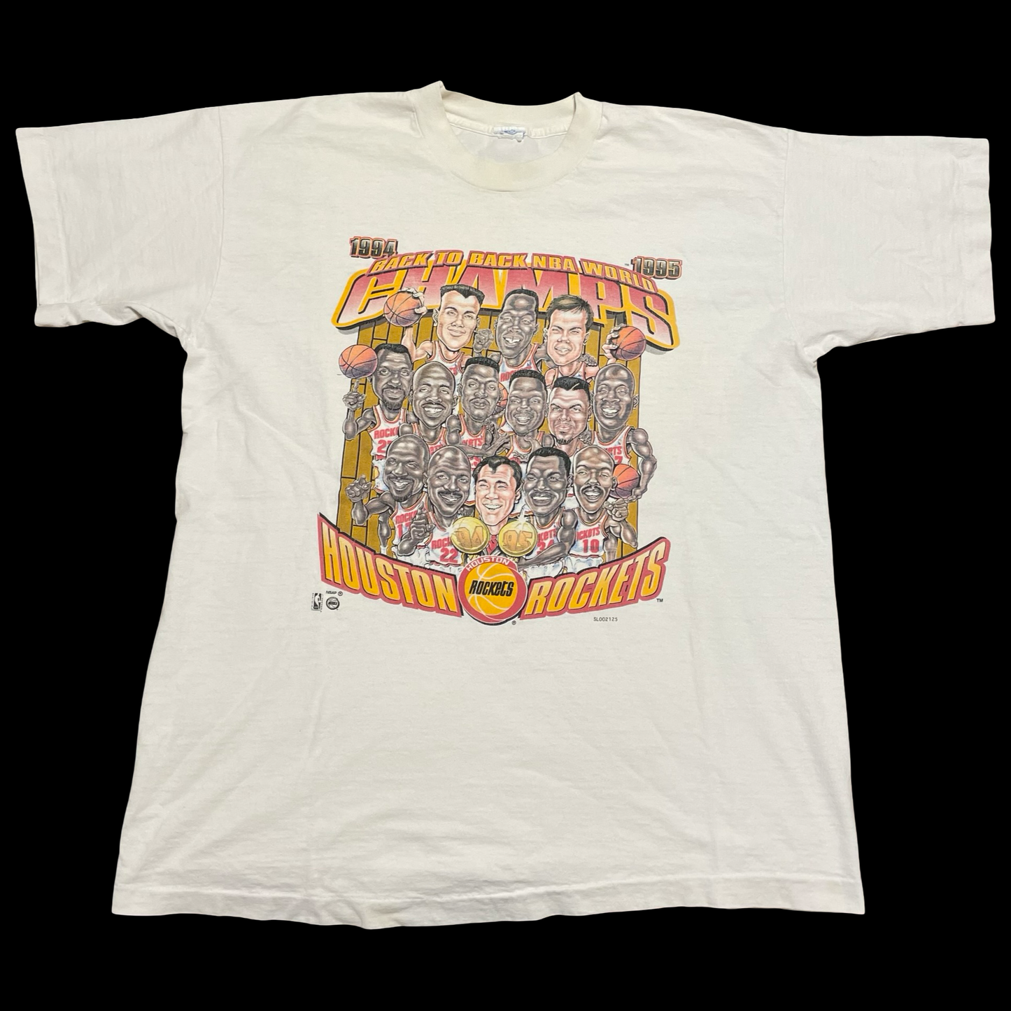 (XL) 1994-95 Houston Rockets caricature tee