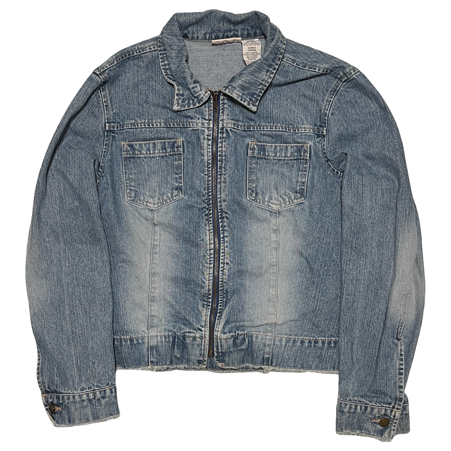 (L) faded glory ladies zip up denim jacket