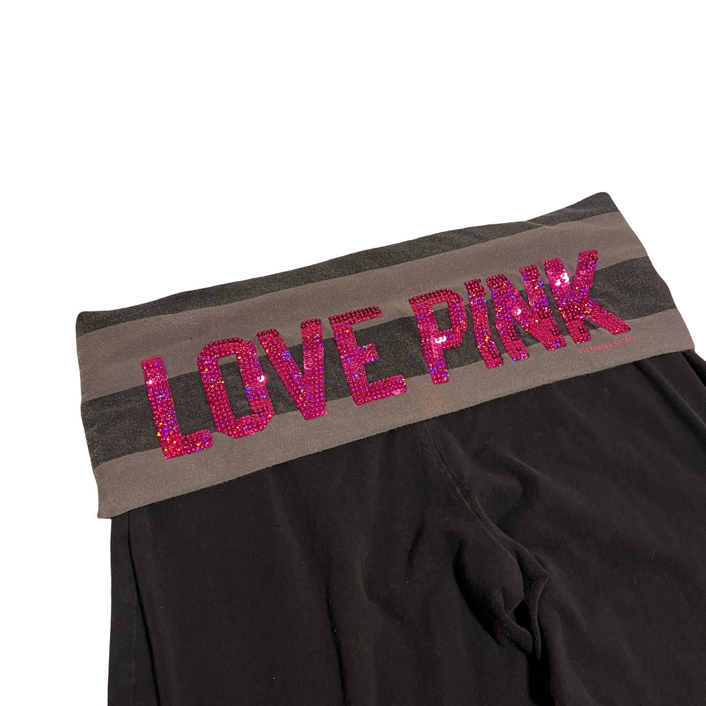 (M) victoria's secret striped love pink flare fold overs