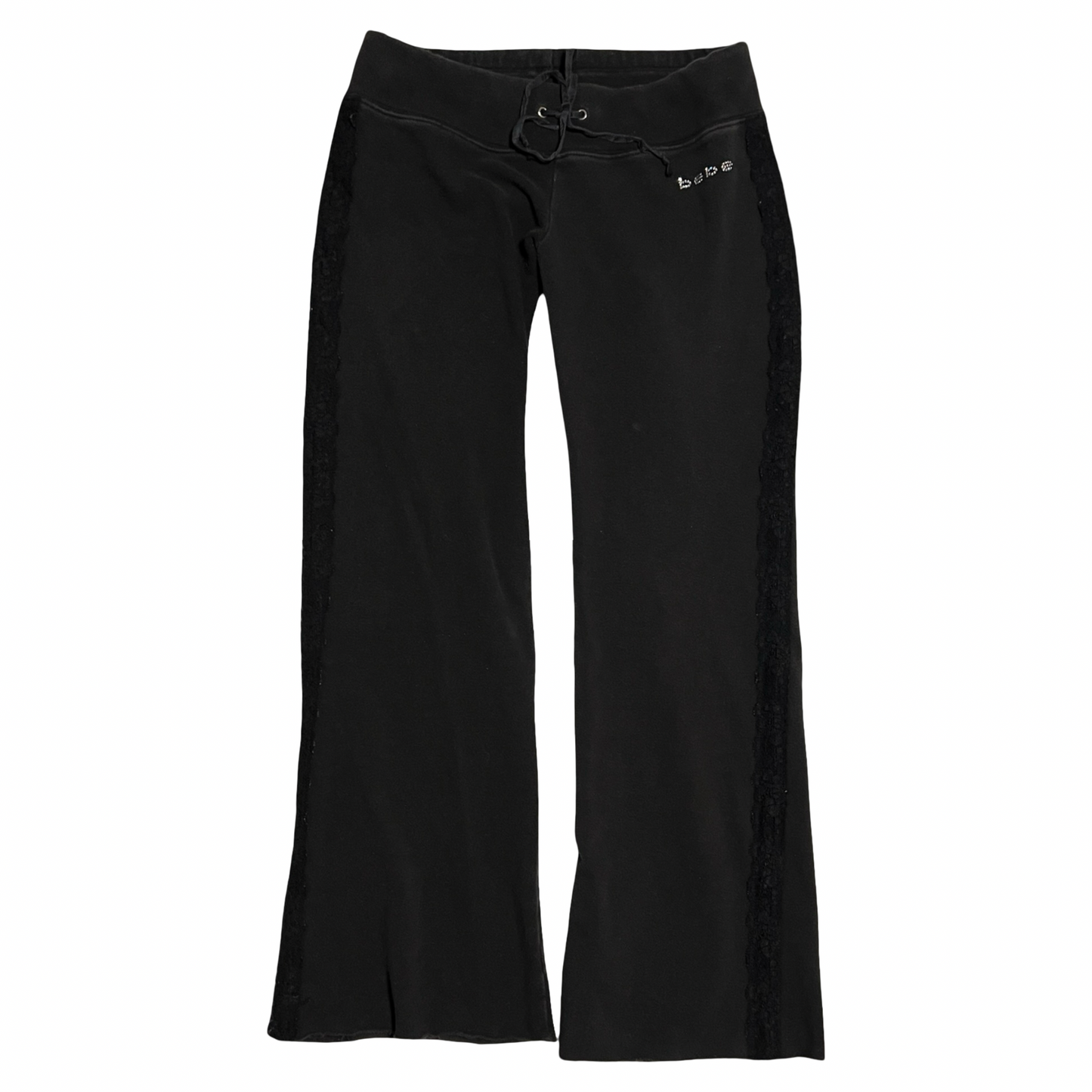 (S) bebe lace trim pants