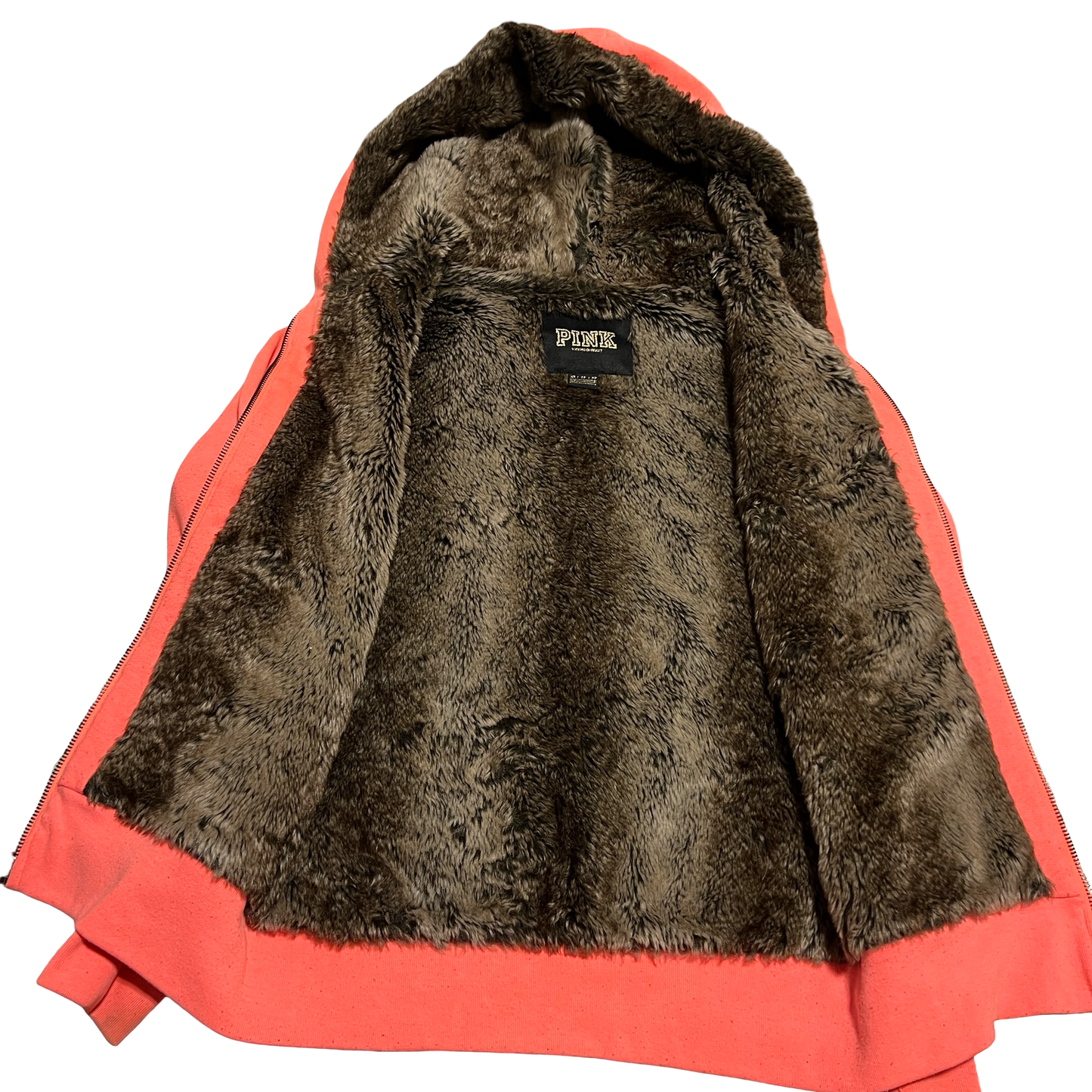 (XS) victoria's secret pink faux fur lined jacket