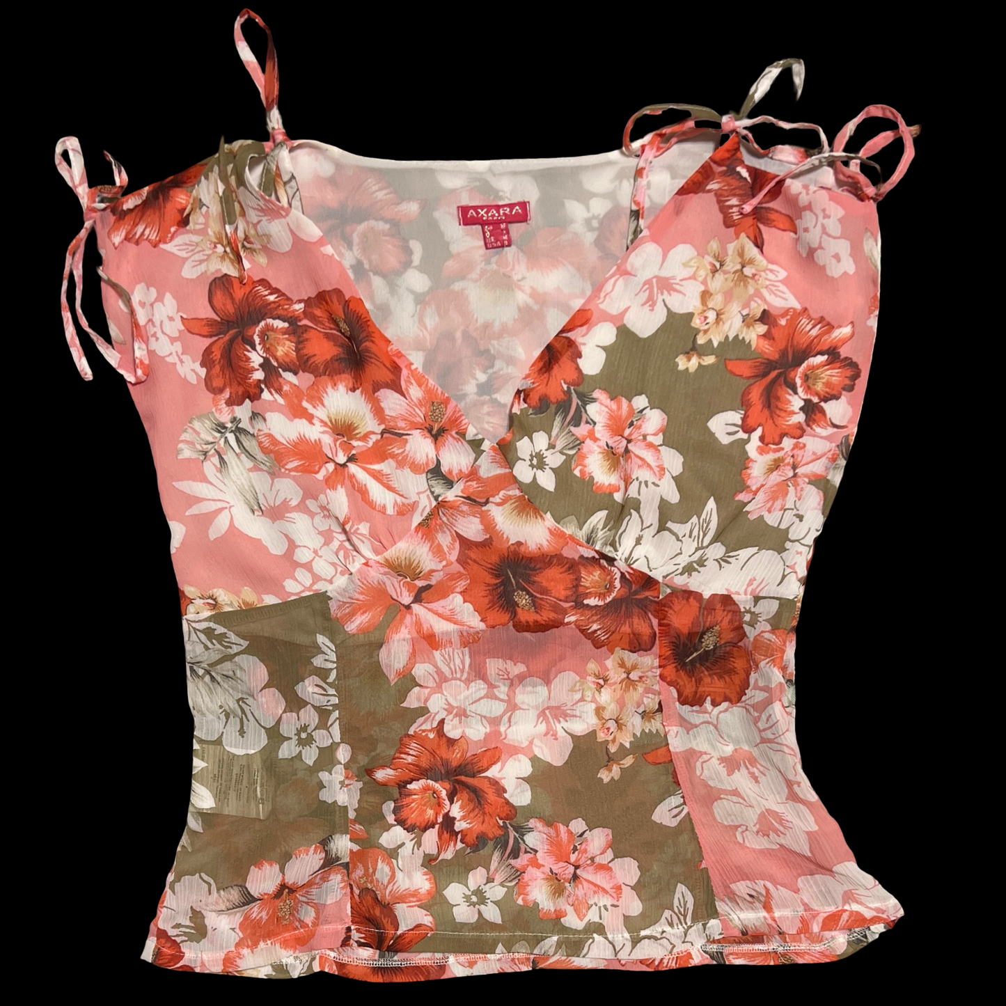 (usa S) axara floral semi sheer top