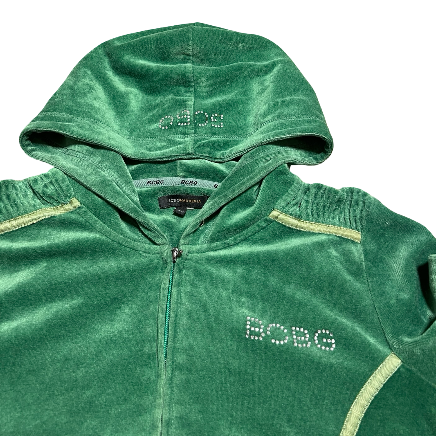 (L) bcbg double green zipper jacket