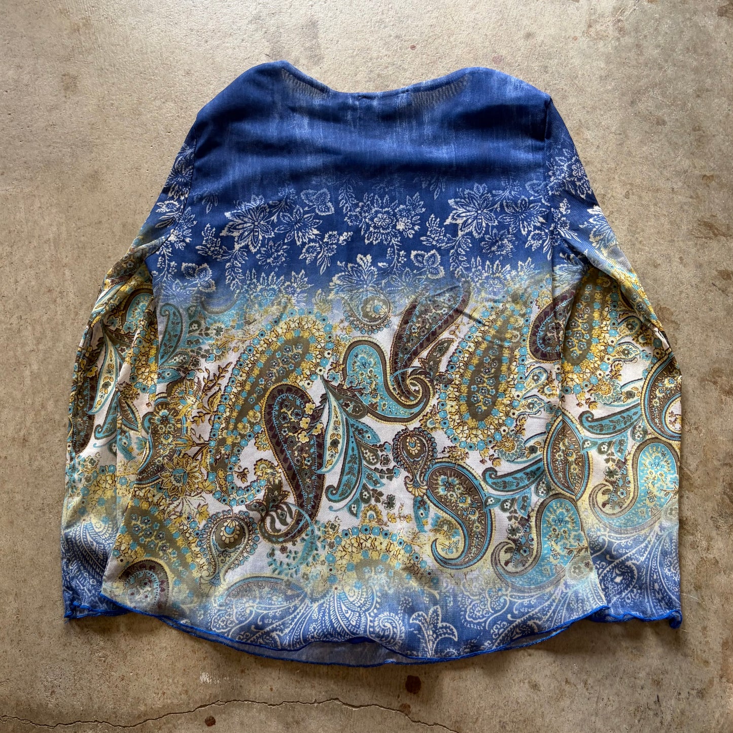 (4) maliza mesh paisley top
