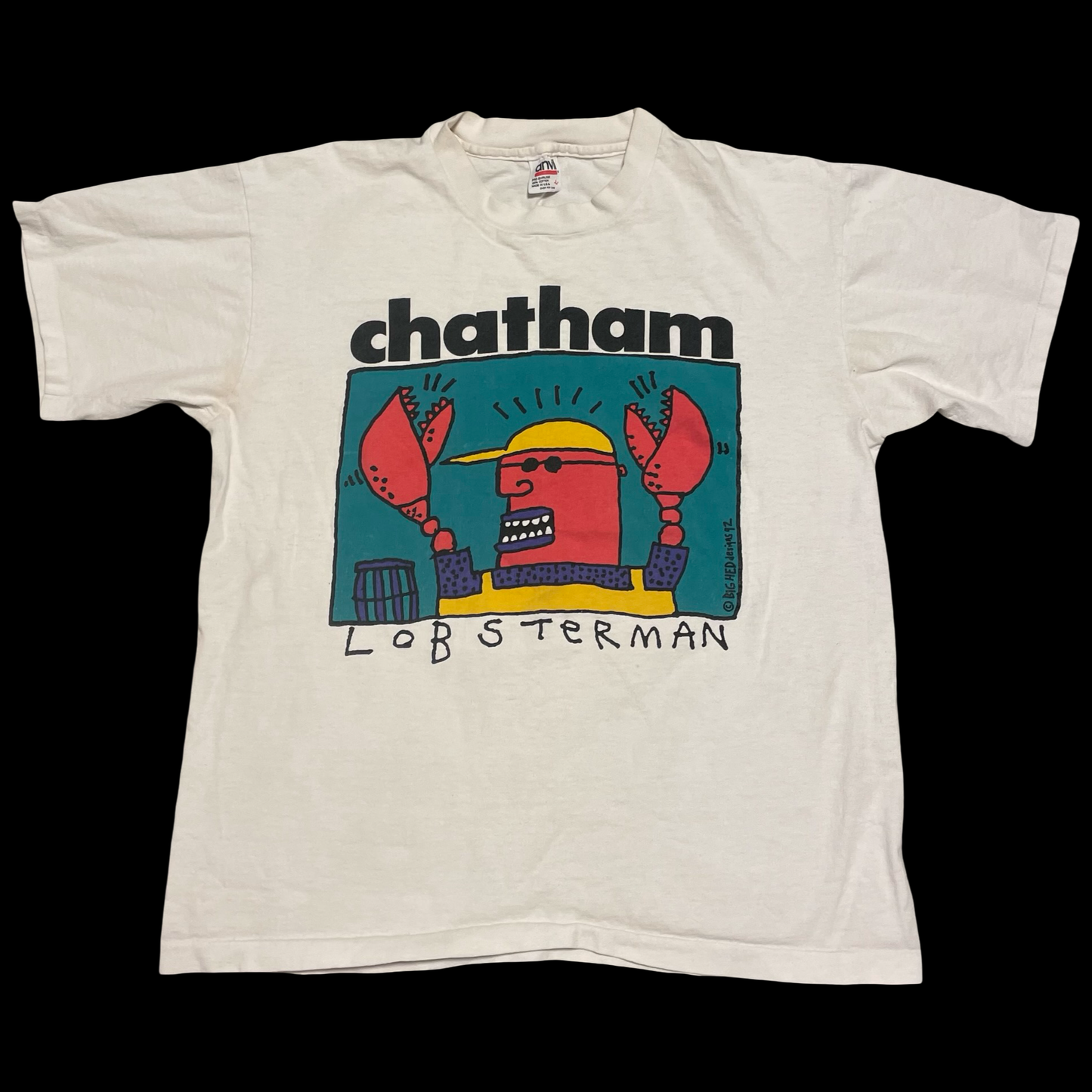 (L) 1992 Lobsterman Big hed designs tee