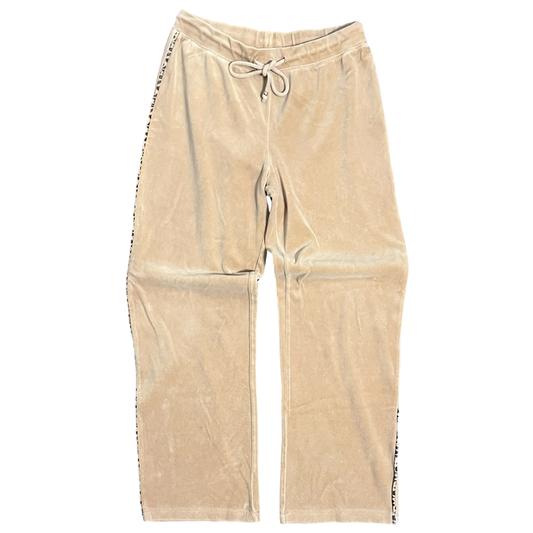 (S) tangerine tan cheetah lined sweatpants
