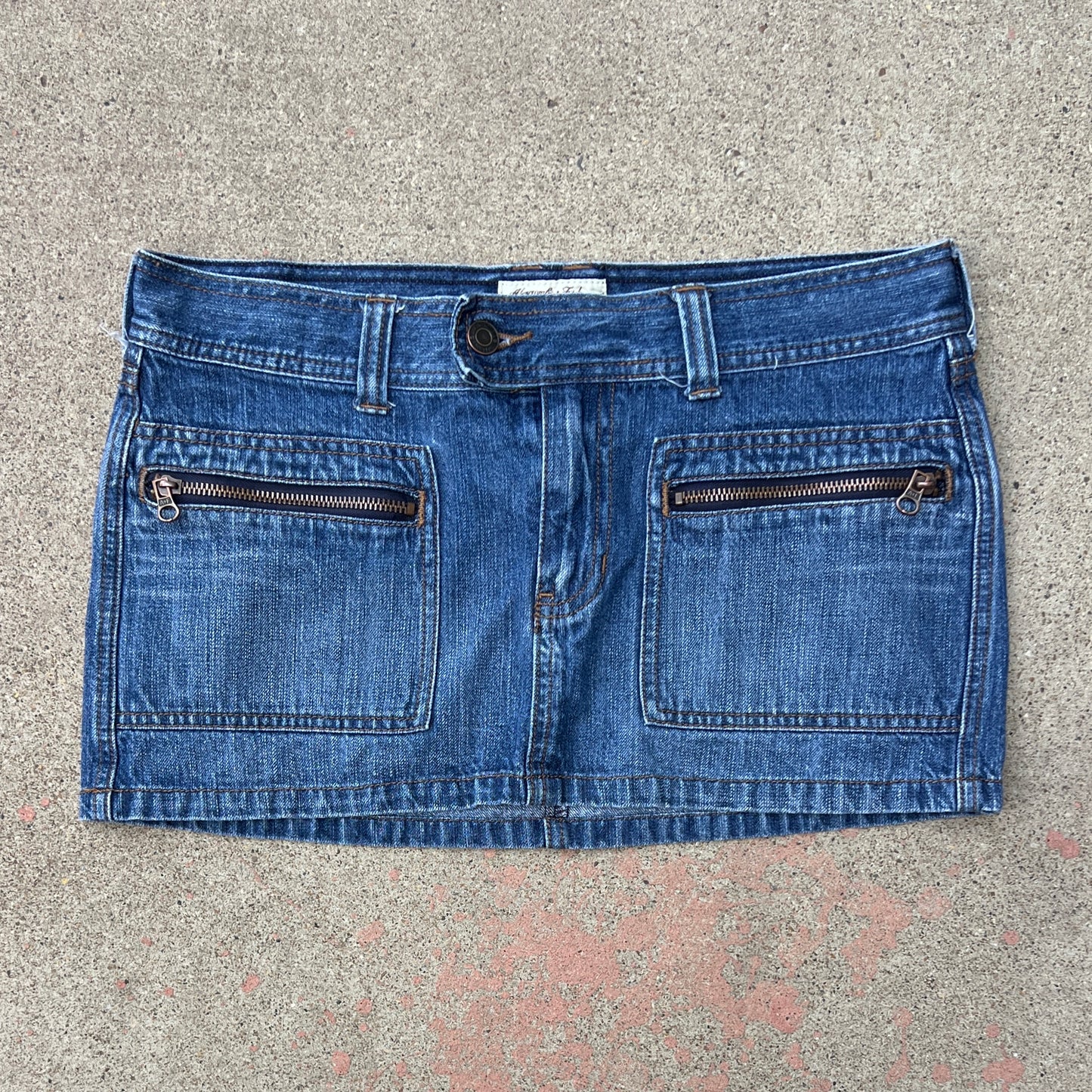 (4) Abercrombie & fitch denim zipper pockets mini skirt