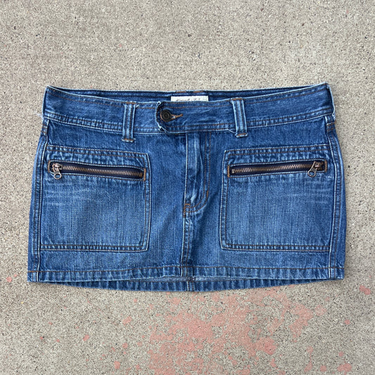 (4) Abercrombie & fitch denim zipper pockets mini skirt