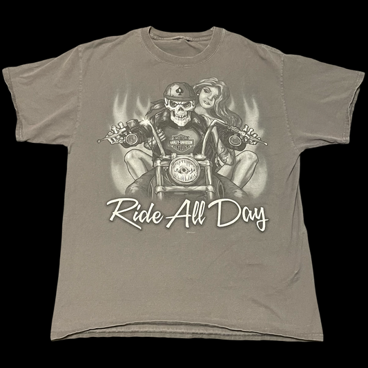 (L) ride all day harley tee