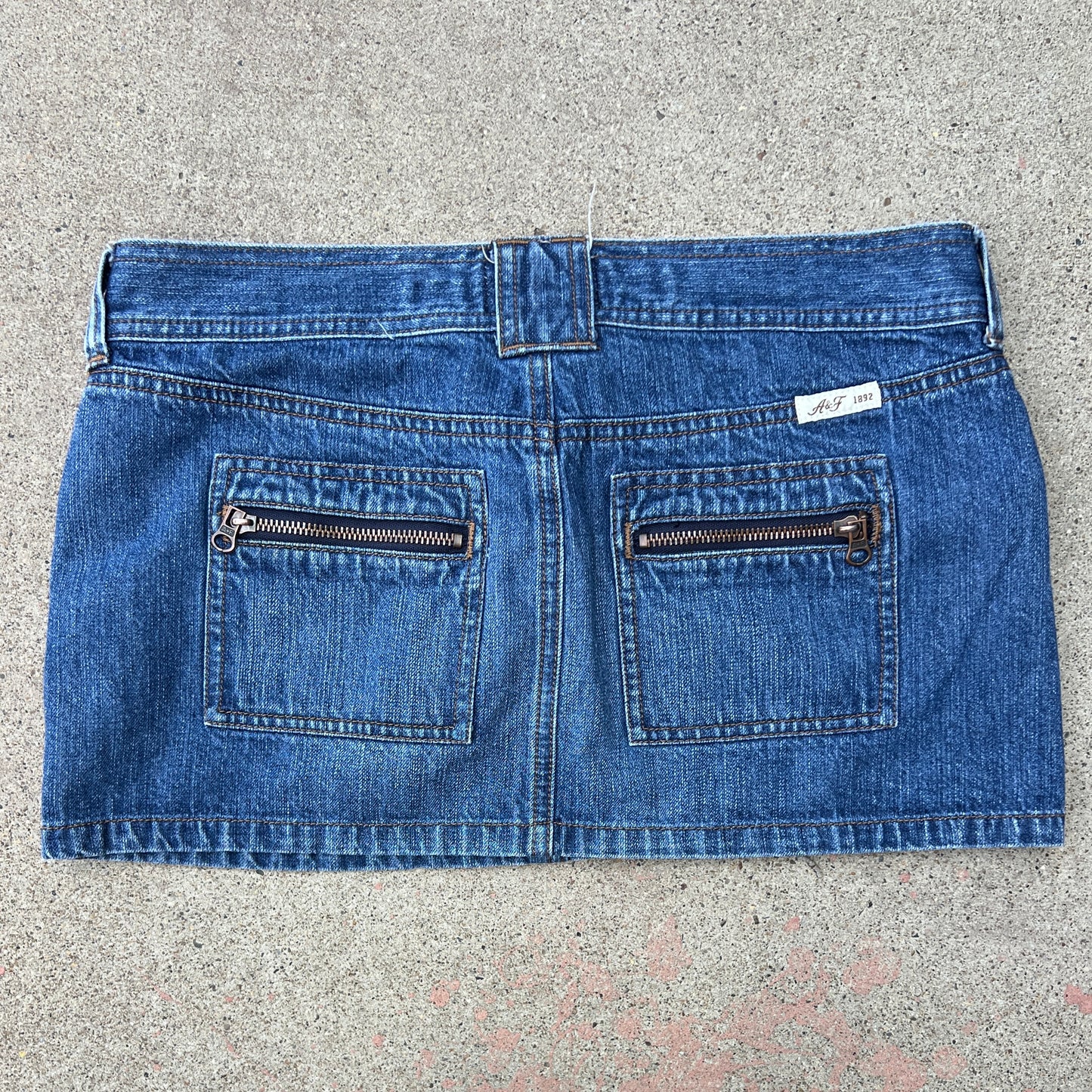 (4) Abercrombie & fitch denim zipper pockets mini skirt