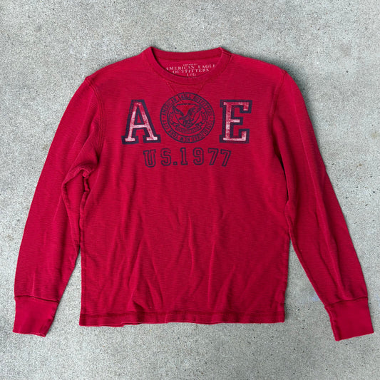 (L) American eagle red longsleeve