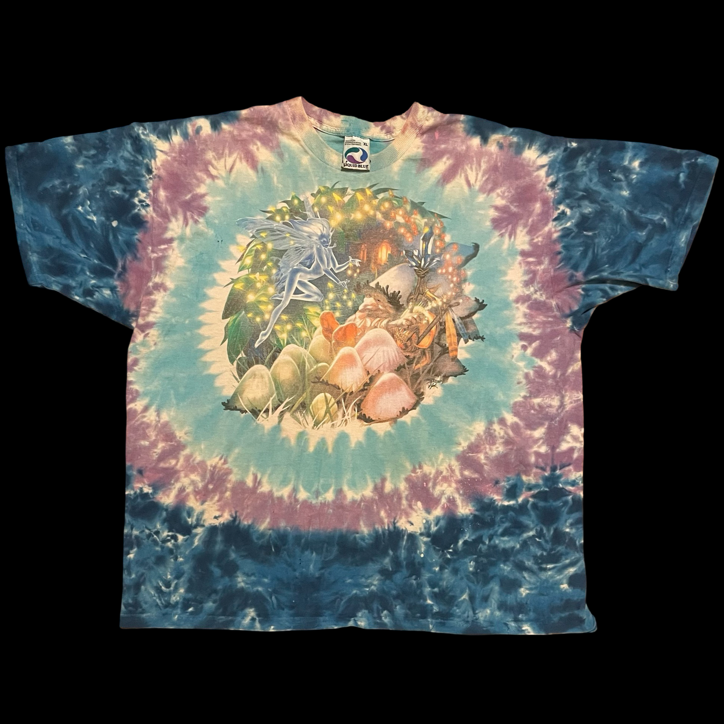 (XL) 1999 Mushroom garden liquid blue tee