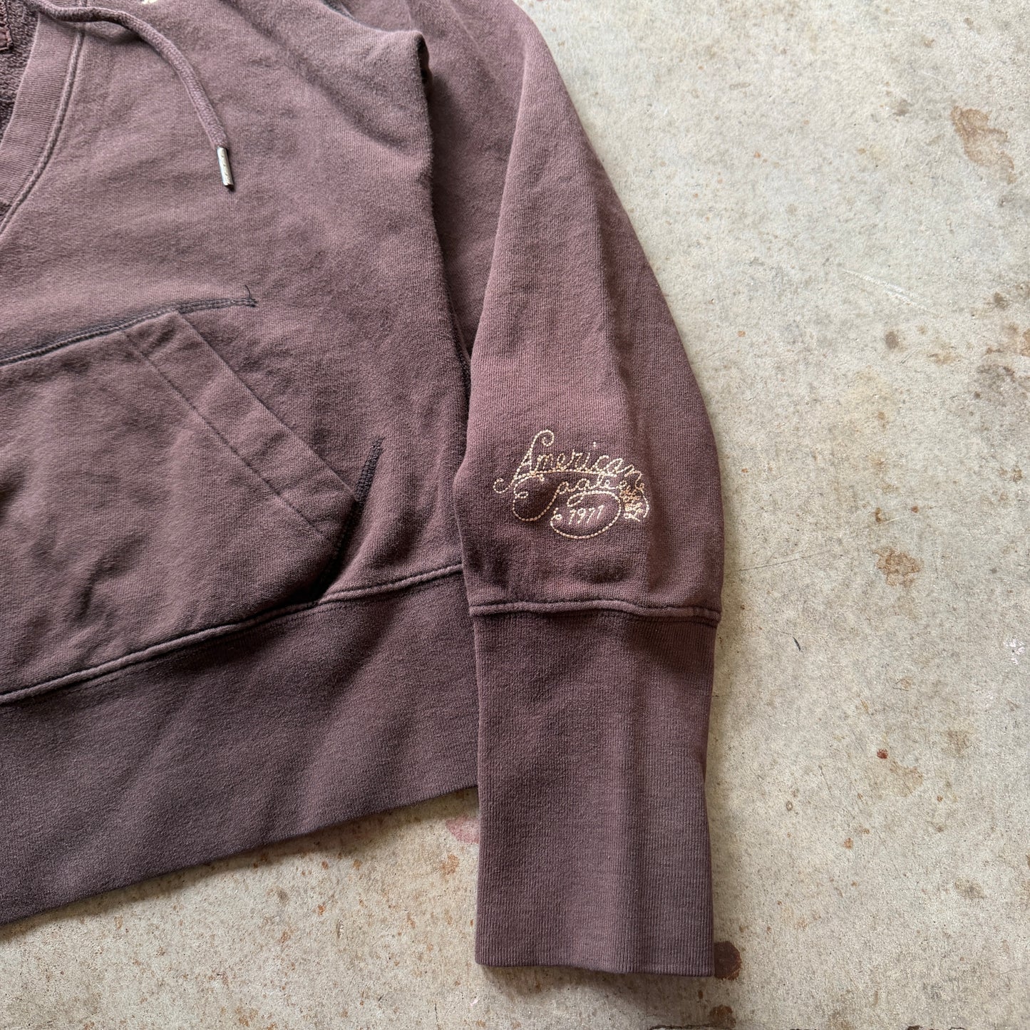 (S/P) ladies American eagle brown v neck hoodie