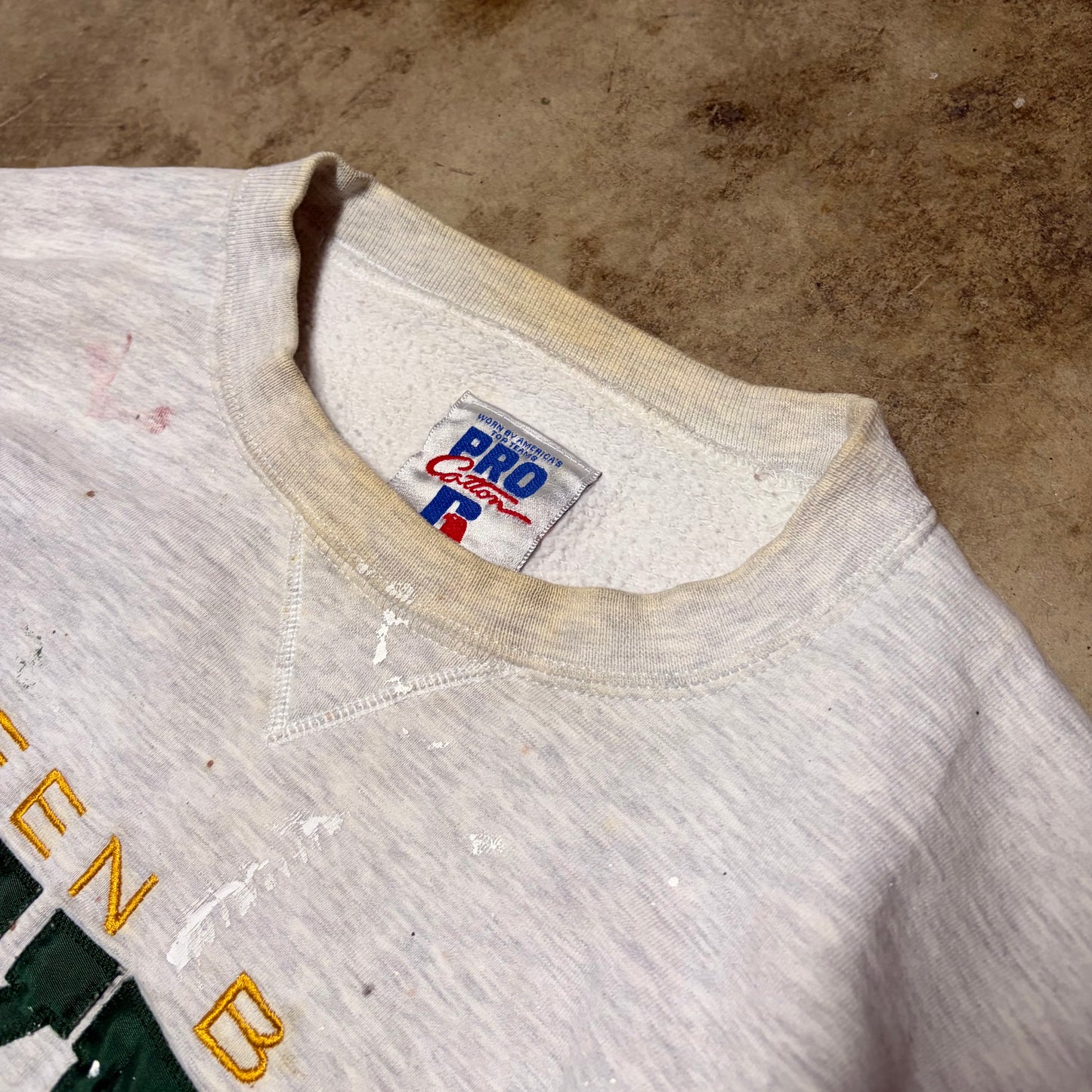 (L) Green Bay Packers painted crewneck