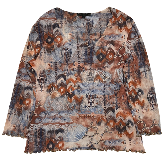 (L) victor carlinie mesh top