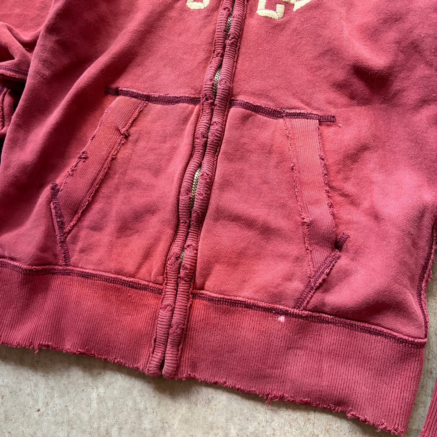 (S) Abercrombie and fitch CC distressed zip up hoodie