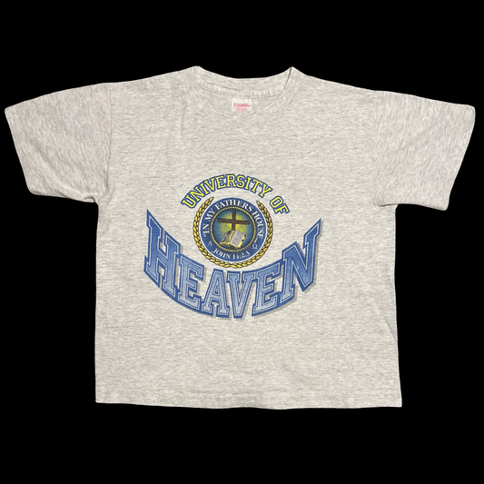 (M) univeristy of heaven cropped tee