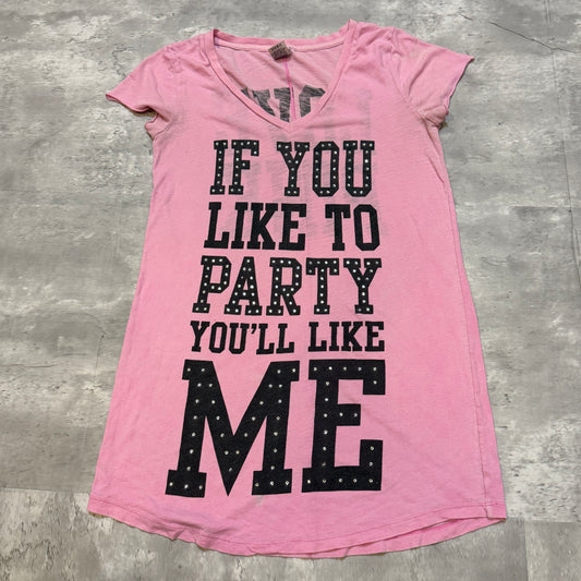 (XS) Victoria’s Secret pink if you like to party long tee