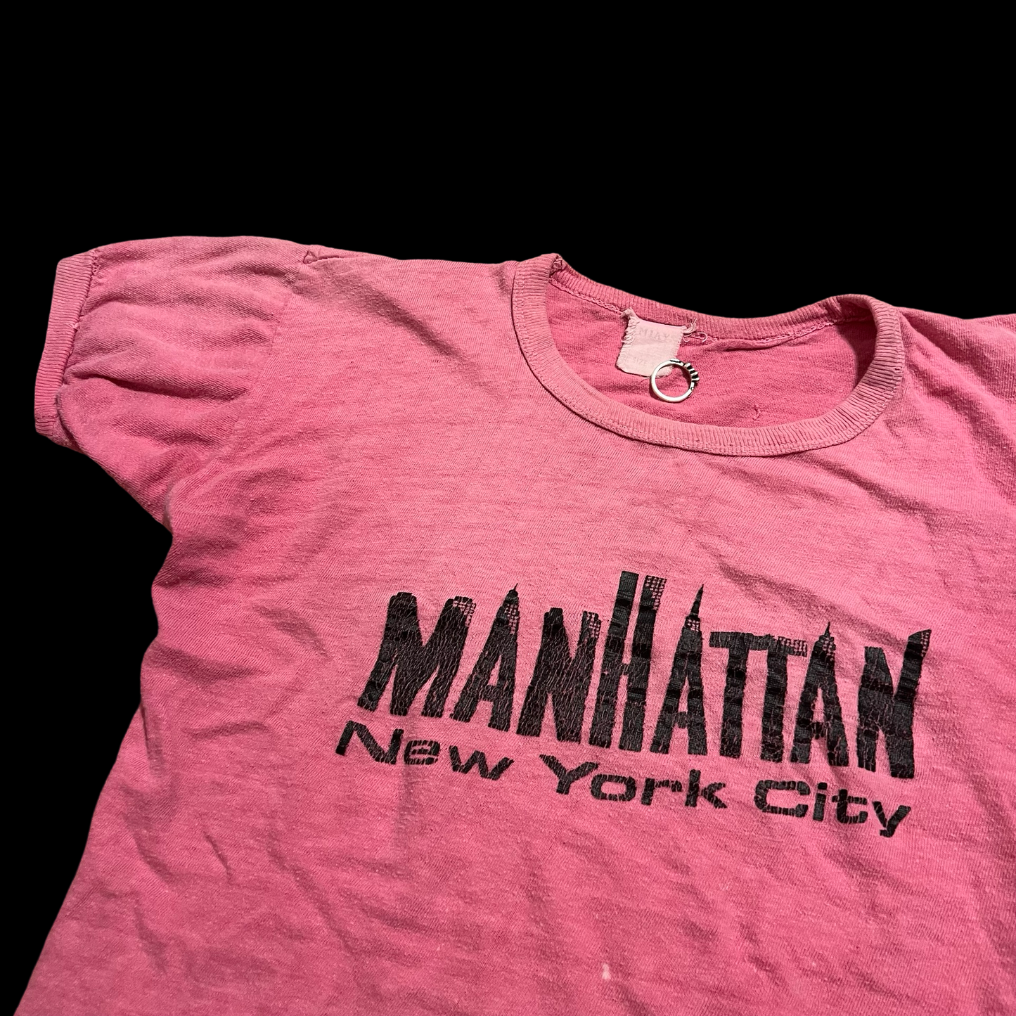 (S) manhattan new york city pink baby tee