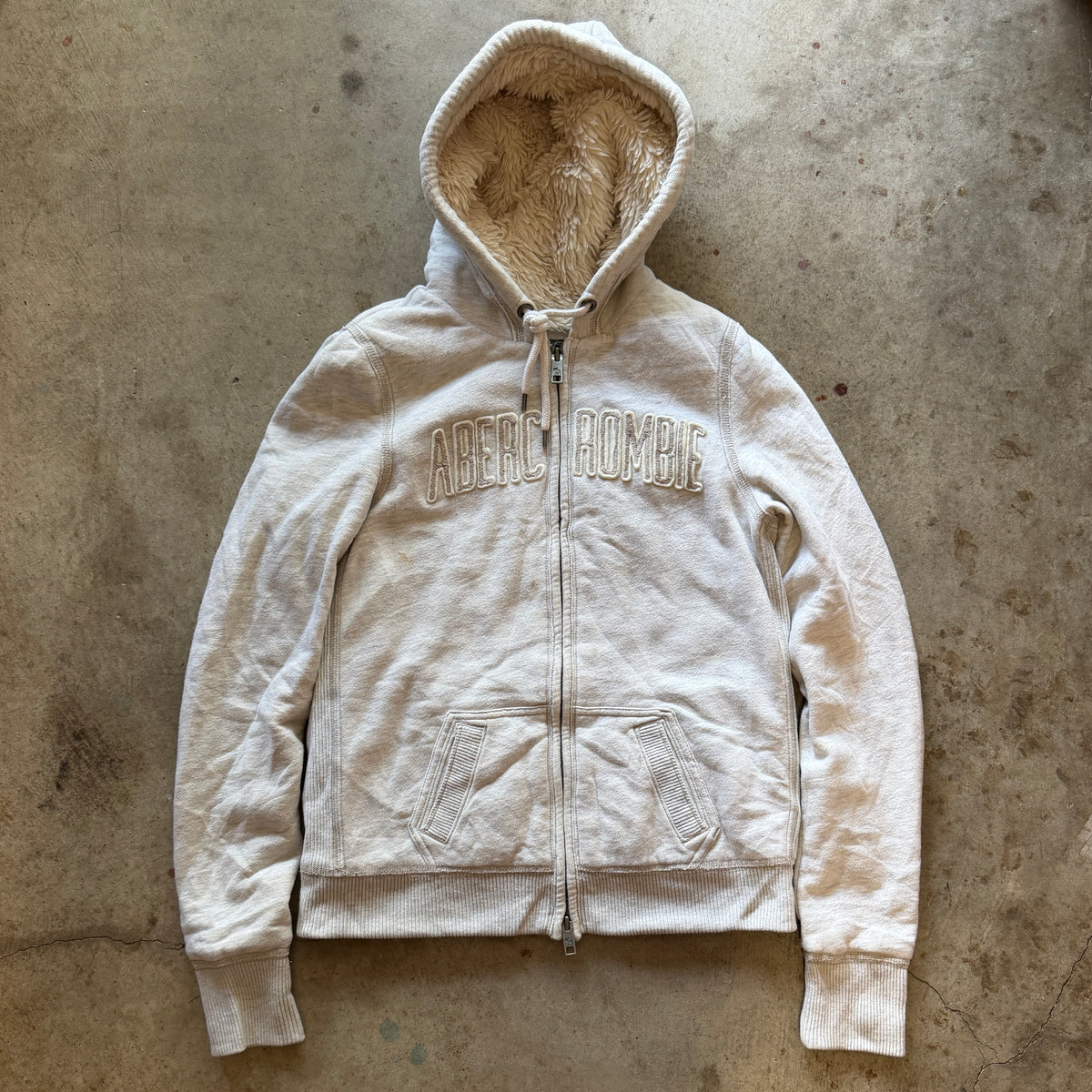 (XL) Abercrombie and fitch fur lined zip up hoodie