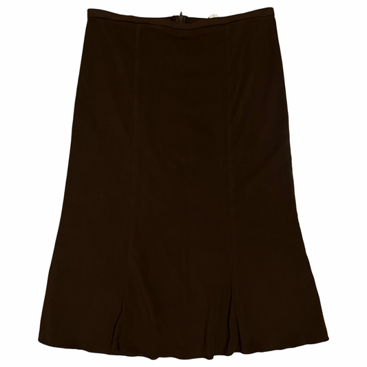 (L) vintage brown velvet midi skirt