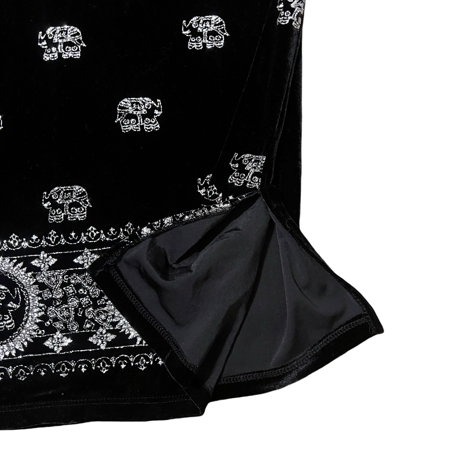 (XS) 579 velvet elephant midi dress