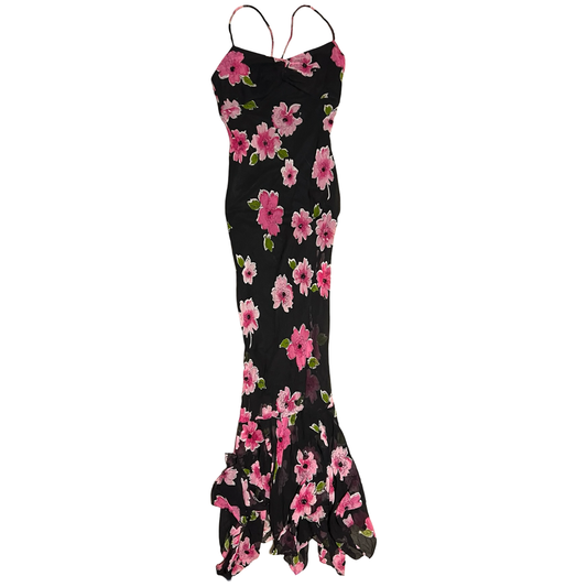 (2) cache maxi floral beaded dress