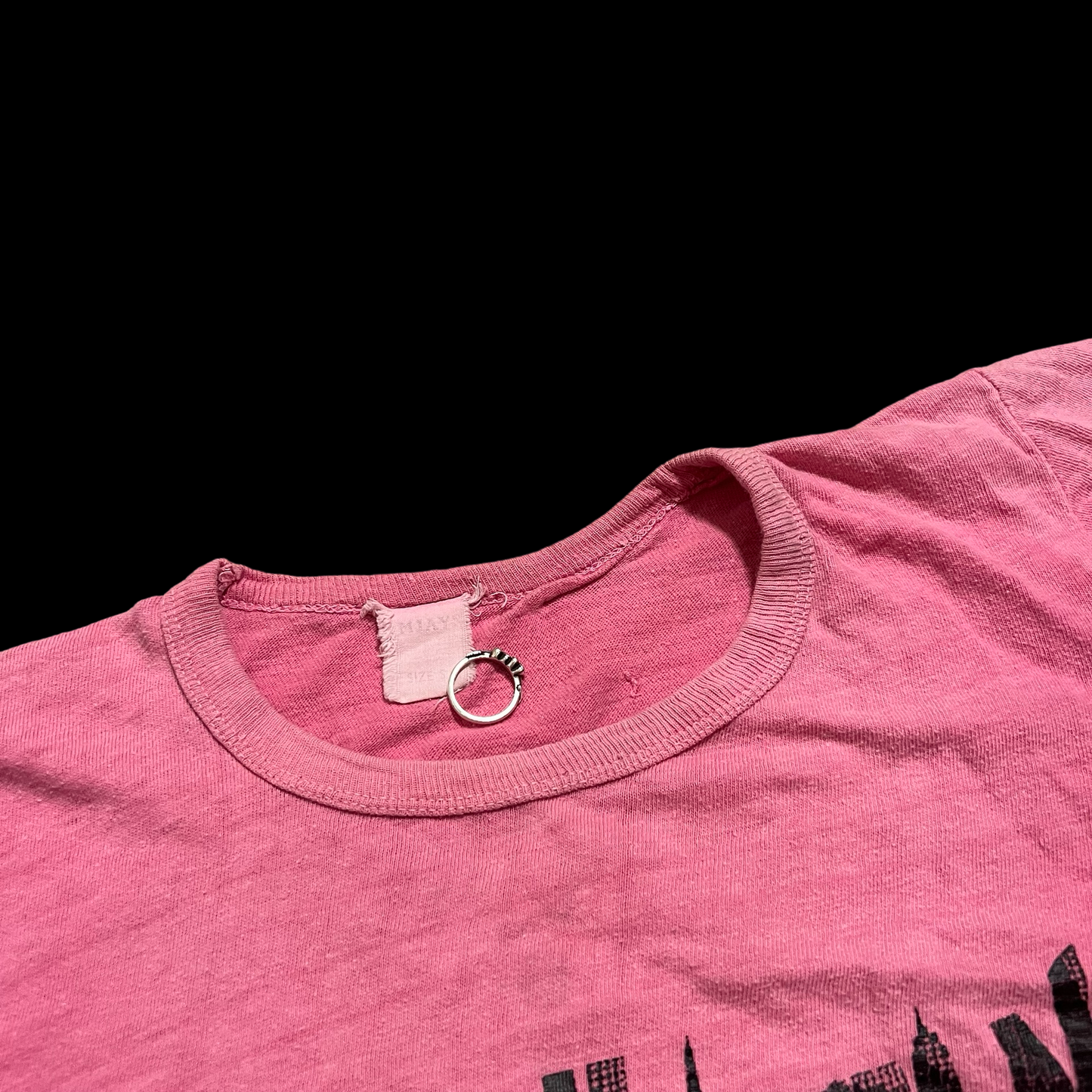 (S) manhattan new york city pink baby tee