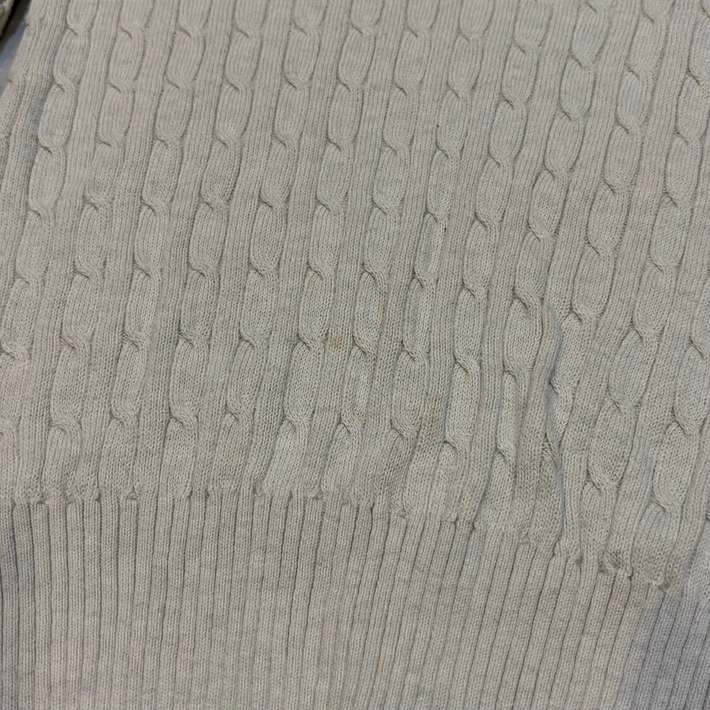 (S) ladies American eagle cream cable knit sweater long sleeve